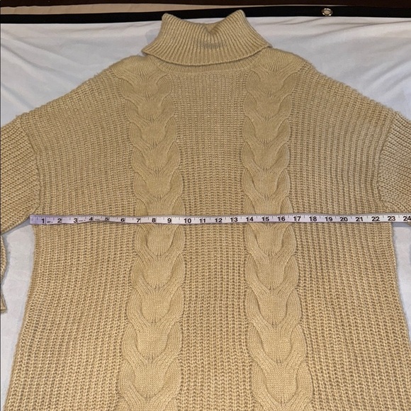 Noisy May Sweater Dress Turtleneck Tan Cable Knit Design Warm Cozy Women's Sz XL - Picture 7 of 13